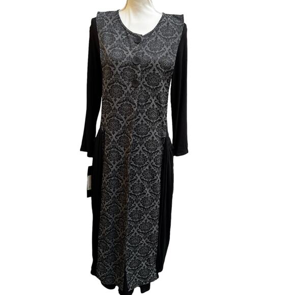 NWT Avivit Yizhar Peter Pan Dress Set of 2 Women's One Size Black Gray Print - Picture 1 of 6
